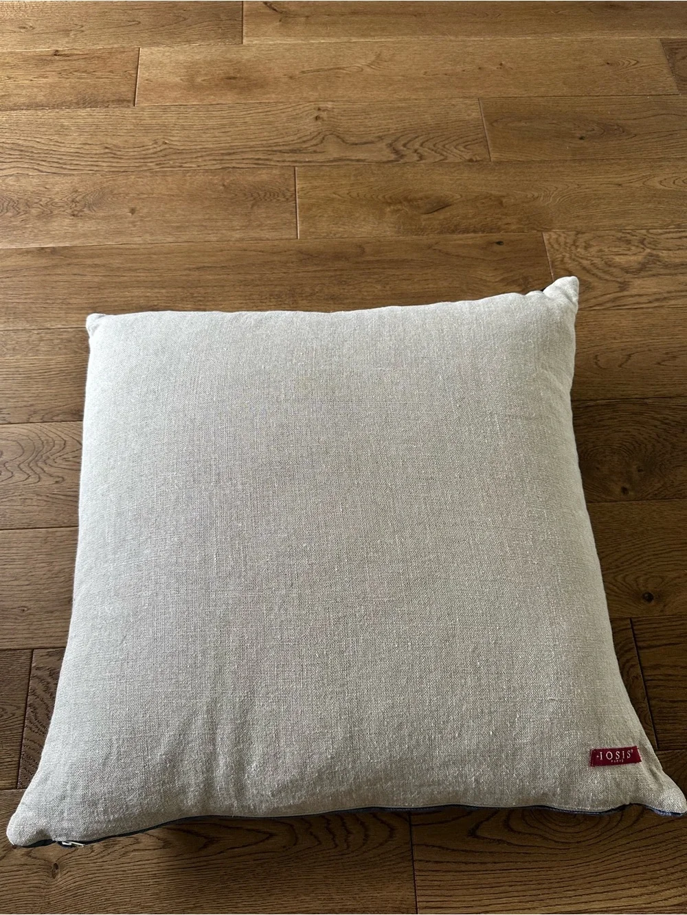 Iosis Paris Luxury Velvet Pillow Blue White Colorblock 24”x24”